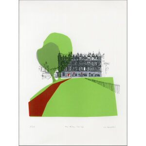 Screenprint in four colours of Edinburgh Bike Co-op by Oliver Brookes