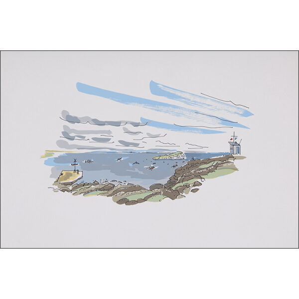 North Berwick Regatta, a screenprint by Oliver Brookes