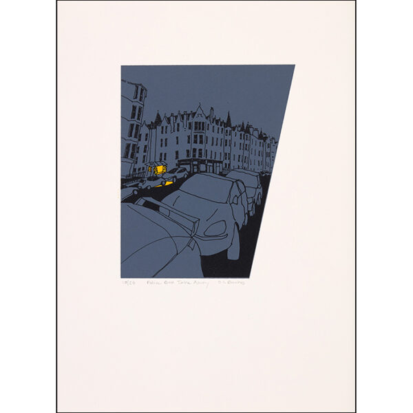 Screen print of Marchmont Police box by Oliver Brookes