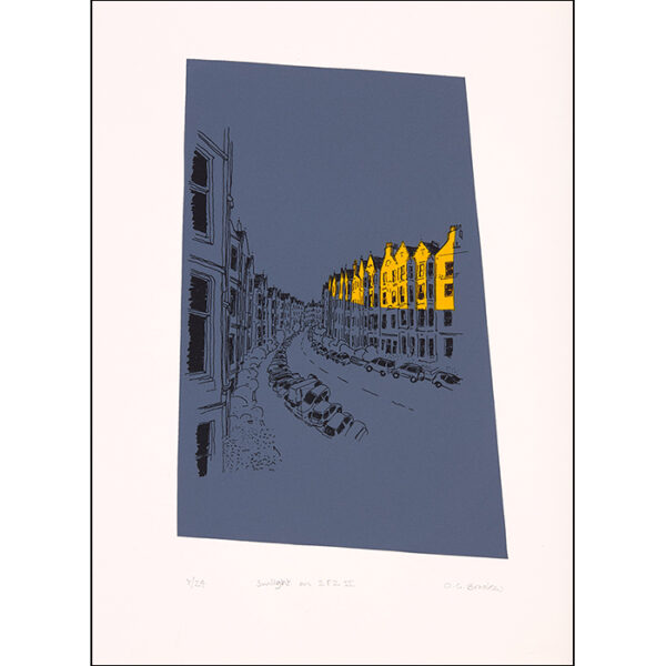 Screen print of Marchmont Crescent by Oliver Brookes its good